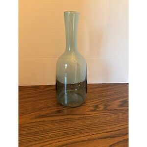 1960's Vintage Modernist Blue Art Glass Bubble Decorative Bottle/Vase